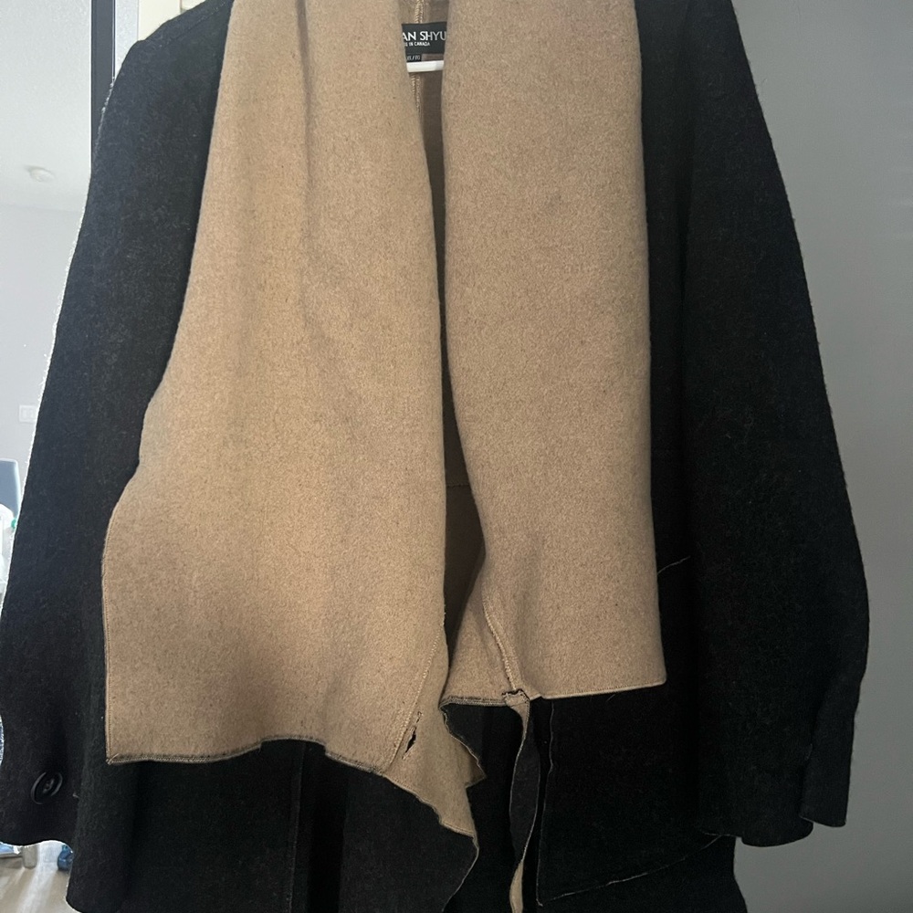 Elegant Black and Tan Women's Coat